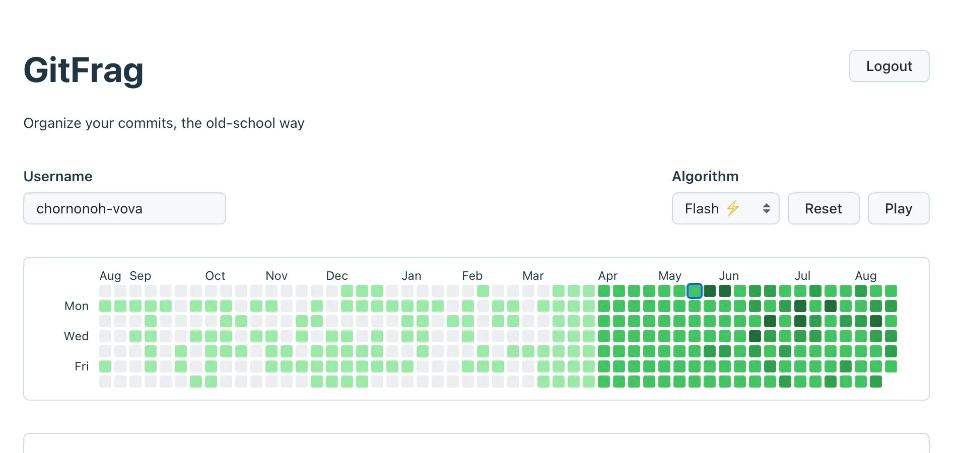 GitFrag Day 4 - logged in & paused